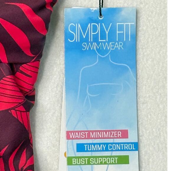 Slim Fit One Piece Tropical Swimwear Size 1X - Picture 5 of 12